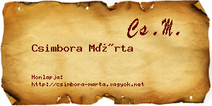 Csimbora Márta névjegykártya