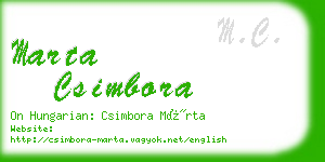 marta csimbora business card